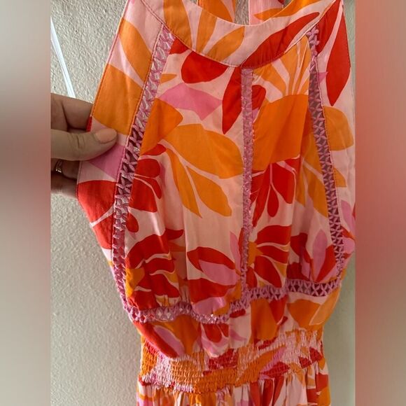 Anthropologie Able the Label Rumi Bright Floral Maxi Halter Dress Size M - Picture 3 of 10